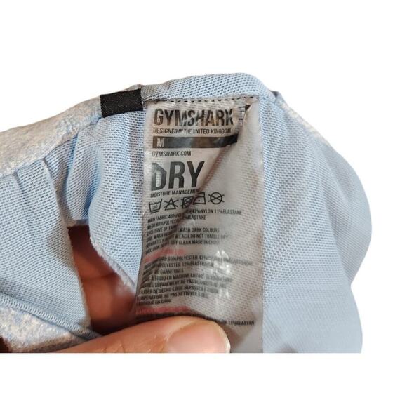 GYMSHARK Blue Fleur Texture Moisture-wicking Overlapping Sports Bra Medium - Picture 9 of 9